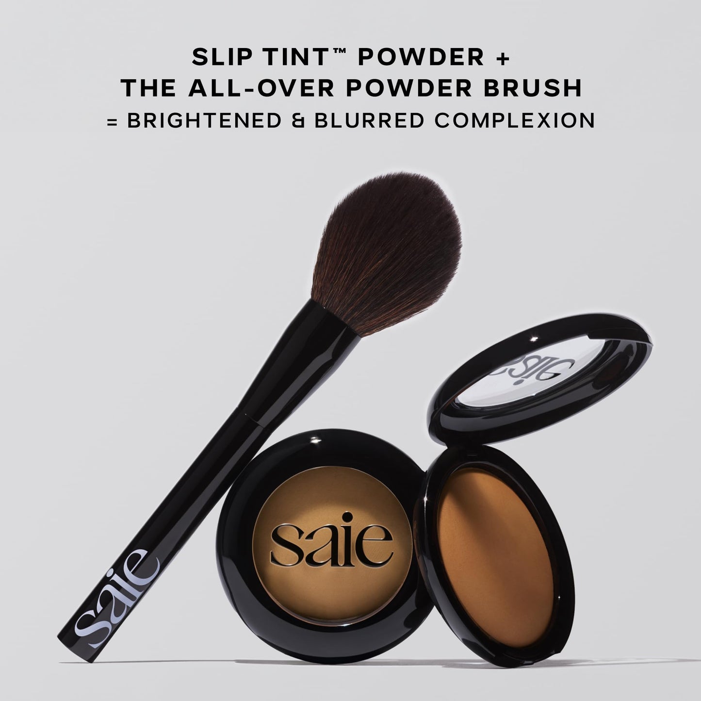 Saie Slip Tint Baked Setting Powder - Translucent Powder for Face Makeup with a Natural-Radiant Finish - Blurs, Brightens & Smooths Complexion - Translucent 2 - Light to Medium (0.24 oz) - dailyvitalstore