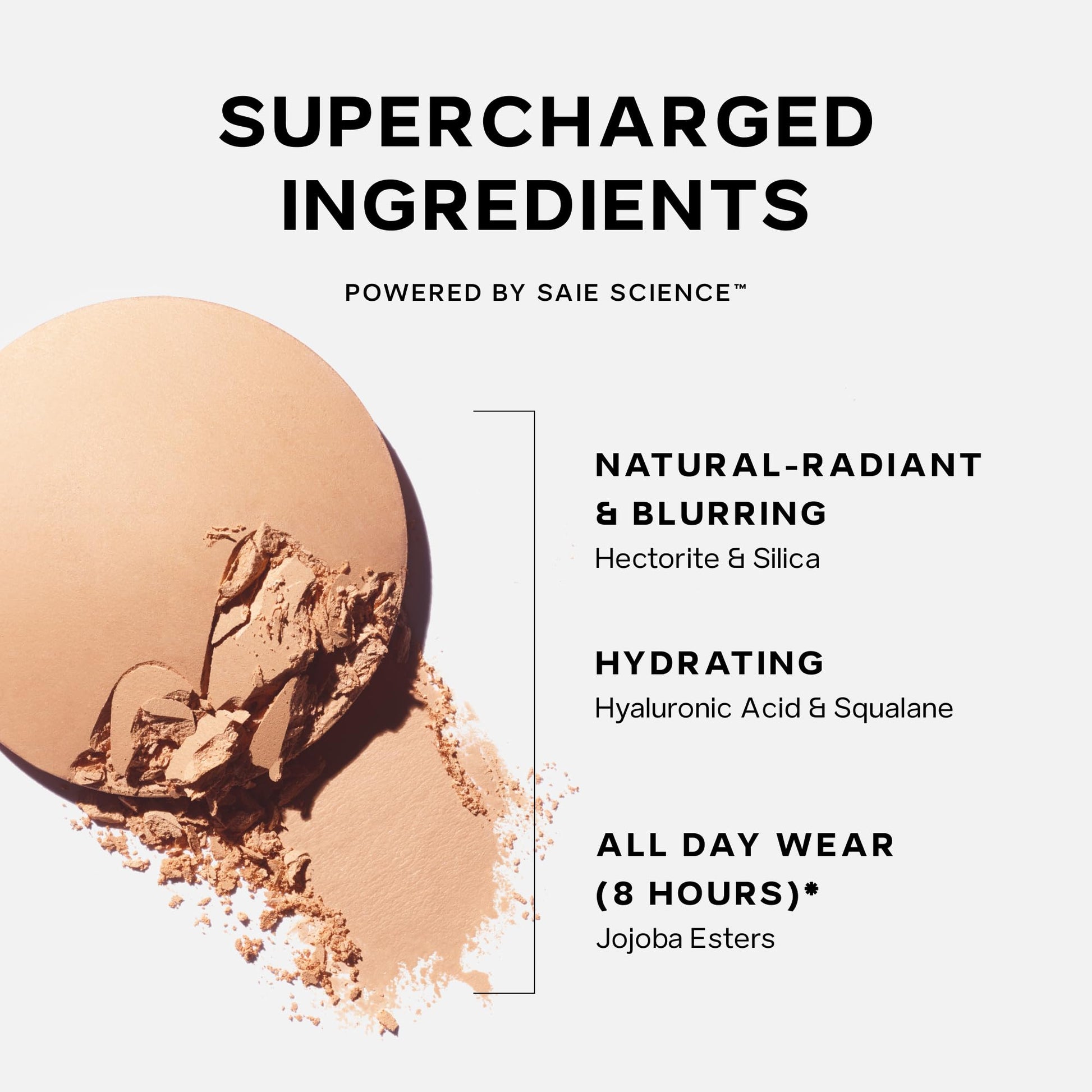 Saie Slip Tint Baked Setting Powder - Translucent Powder for Face Makeup with a Natural-Radiant Finish - Blurs, Brightens & Smooths Complexion - Translucent 2 - Light to Medium (0.24 oz) - dailyvitalstore