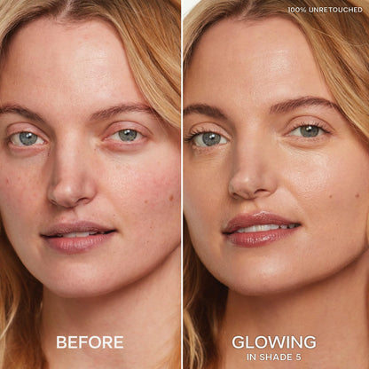 Saie Slip Tint Radiant Cream Concealer & All-Over Face Makeup - Concealer for Dark Circles, Redness & Blemishes - Lightweight Makeup Made with Hydrating Hyaluronic Acid - Shade 5 (0.17 oz) - dailyvitalstore