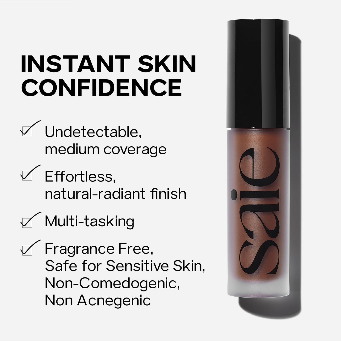 Saie Slip Tint Radiant Cream Concealer & All-Over Face Makeup - Concealer for Dark Circles, Redness & Blemishes - Lightweight Makeup Made with Hydrating Hyaluronic Acid - Shade 6 (0.17 oz) - dailyvitalstore