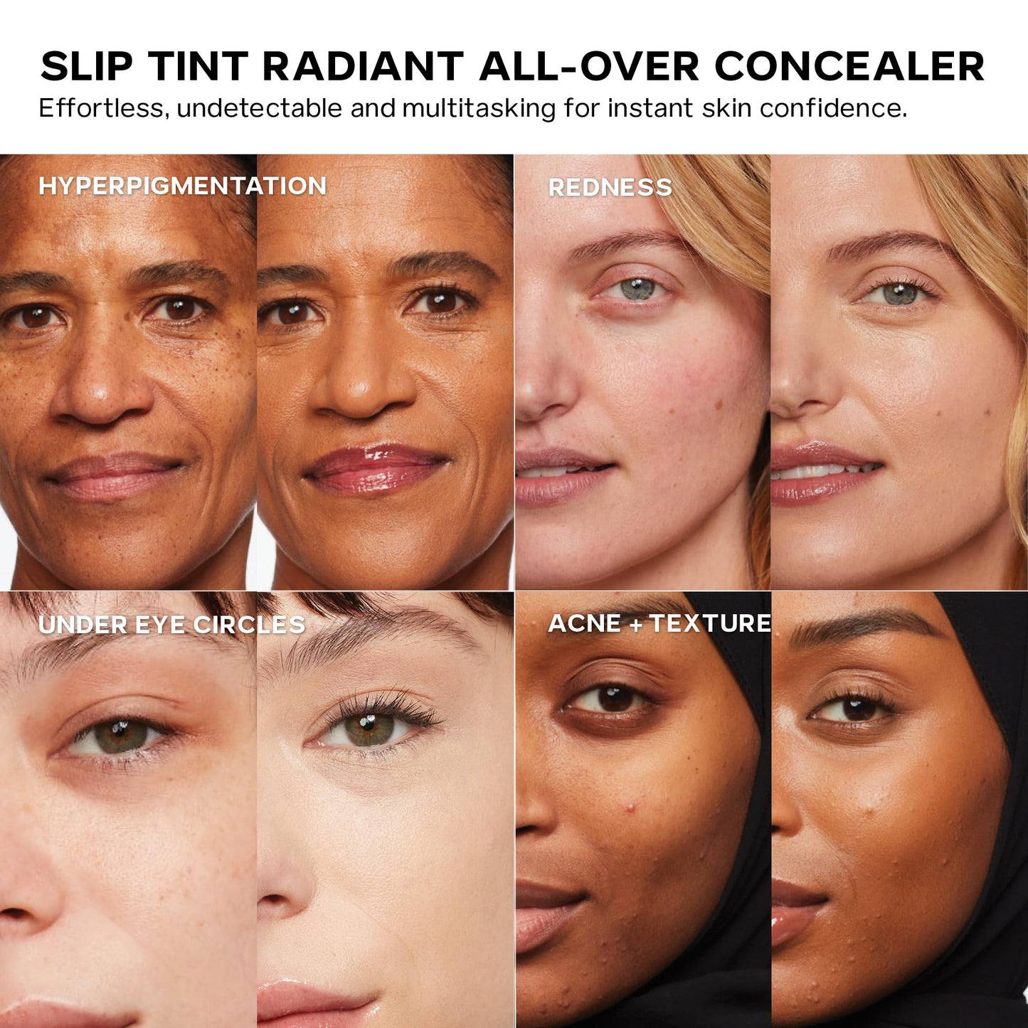 Saie Slip Tint Radiant Cream Concealer & All-Over Face Makeup - Concealer for Dark Circles, Redness & Blemishes - Lightweight Makeup Made with Hydrating Hyaluronic Acid - Shade 6 (0.17 oz) - dailyvitalstore