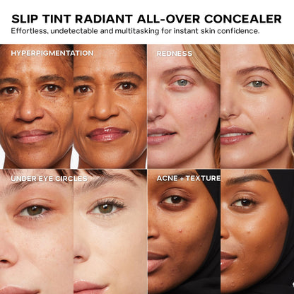 Saie Slip Tint Radiant Cream Concealer & All-Over Face Makeup - Concealer for Dark Circles, Redness & Blemishes - Lightweight Makeup Made with Hydrating Hyaluronic Acid - Shade 6 (0.17 oz) - dailyvitalstore