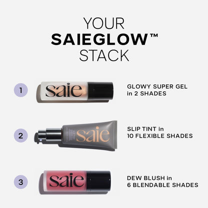 Saie Slip Tint Tinted Moisturizer with SPF 35 - Light Coverage, Glowy Skin Tint & Mineral Sunscreen for Face with Hydrating Hyaluronic Acid - Summer Makeup Essential - Shade Three (1.35 oz) - dailyvitalstore