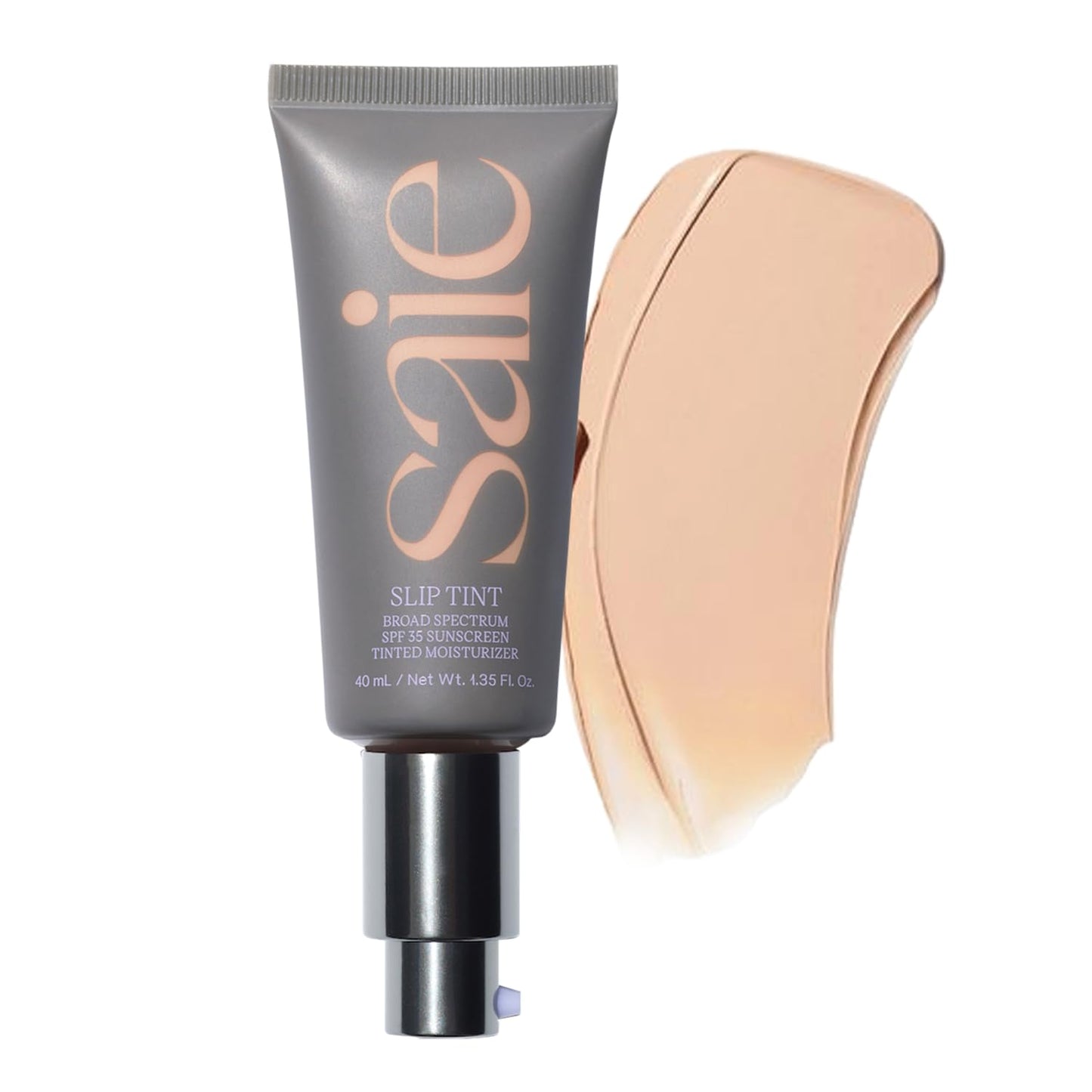 Saie Slip Tint Tinted Moisturizer with SPF 35 - Light Coverage, Glowy Skin Tint & Mineral Sunscreen for Face with Hydrating Hyaluronic Acid - Summer Makeup Essential - Shade Three (1.35 oz) - dailyvitalstore