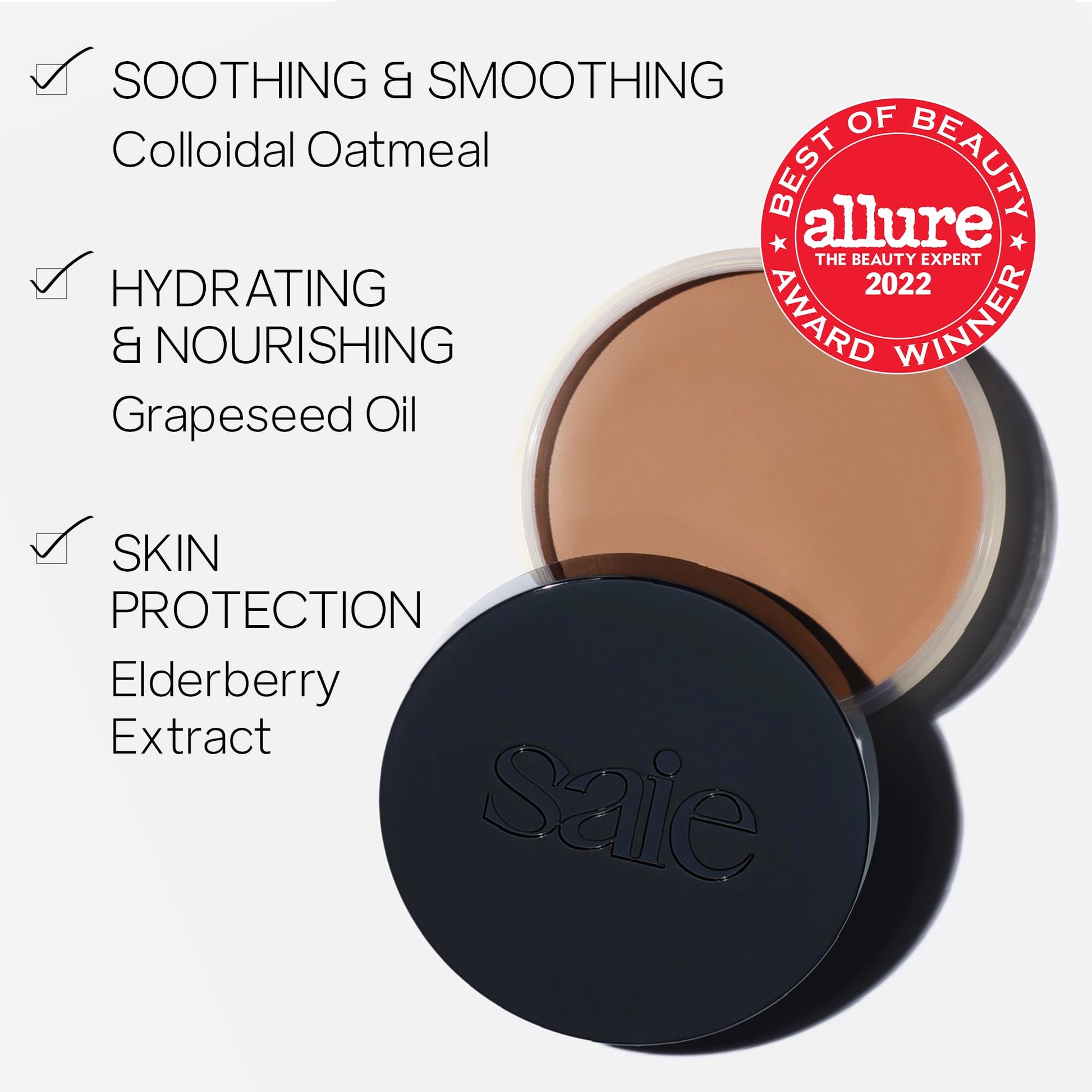 Saie Sun Melt Duo - The Big Brush - Soft, Multi-Use Liquid + Cream Makeup Brush With Synthetic Bristles Bundled With Sun Melt Bronzer in Tan Bronze - Buildable Cream Contour with Velvet Finish (1 oz) - dailyvitalstore