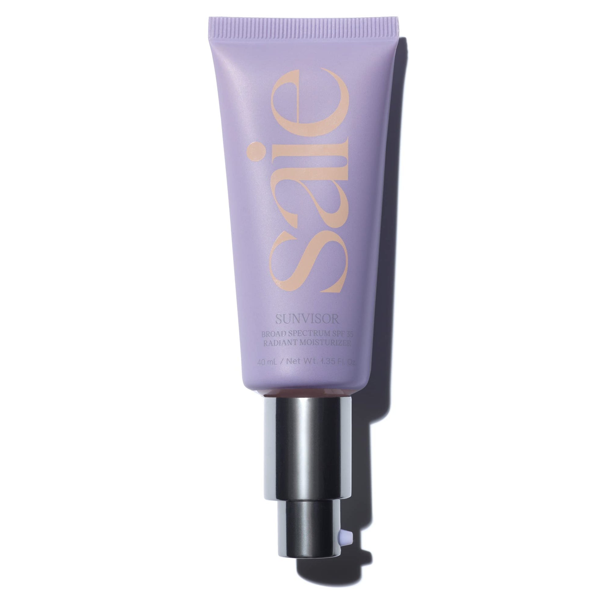 Saie Sunvisor Broad Spectrum Sunscreen Moisturizer SPF 35 - Hydrating Daily Face Sunscreen with 100% Sheer Mineral Zinc Oxide, Hyaluronic Acid + Vitamin C for Radiant, Dewy Skin (1.35 fl oz) - dailyvitalstore