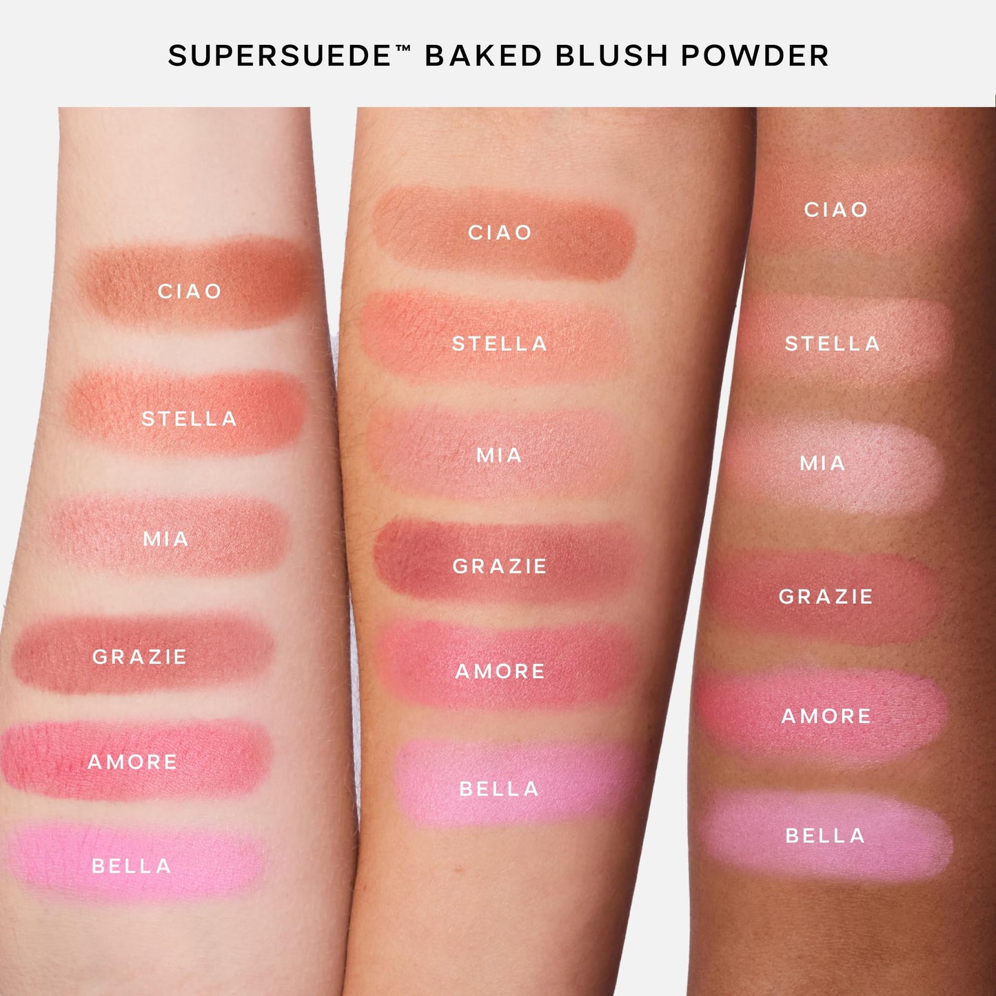 Saie SuperSuede Baked Blush - Talc-Free Powder Blush for Cheeks Infused with Hyaluronic Acid, Glycerin + Squalane - Hydrating Face Makeup for a Natural, Diffused Flush of Color - Ciao (0.1 Ounce) - dailyvitalstore