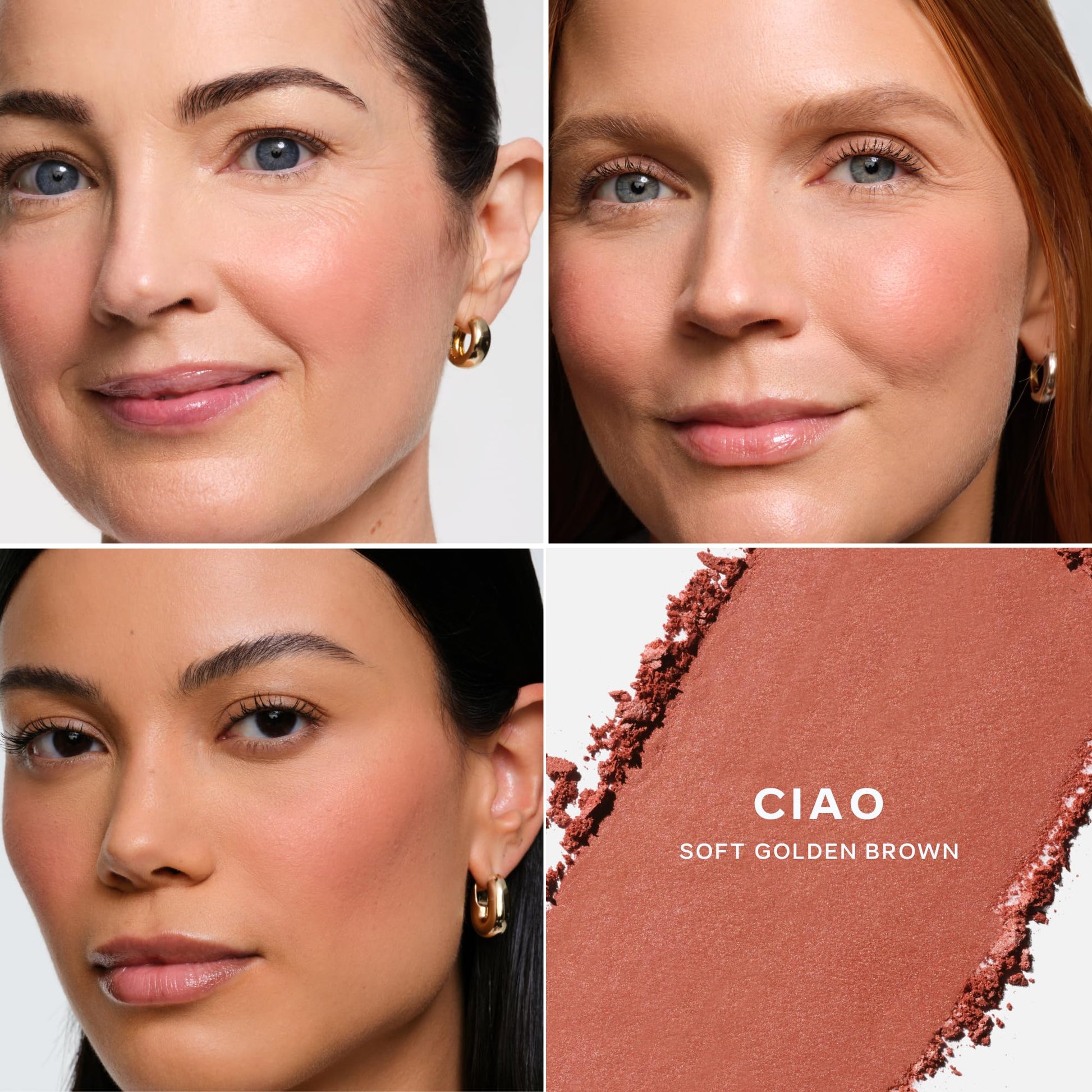 Saie SuperSuede Baked Blush - Talc-Free Powder Blush for Cheeks Infused with Hyaluronic Acid, Glycerin + Squalane - Hydrating Face Makeup for a Natural, Diffused Flush of Color - Ciao (0.1 Ounce) - dailyvitalstore
