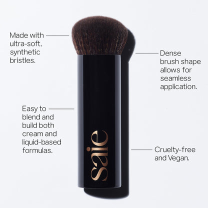 Saie The Big Liquid Foundation Brush - Soft, Multi-Use Makeup Brush for Buffing, Blending & Building - Made with Cruelty-Free, Synthetic Bristles & Creates a Seamless Finish (1 Count) - dailyvitalstore