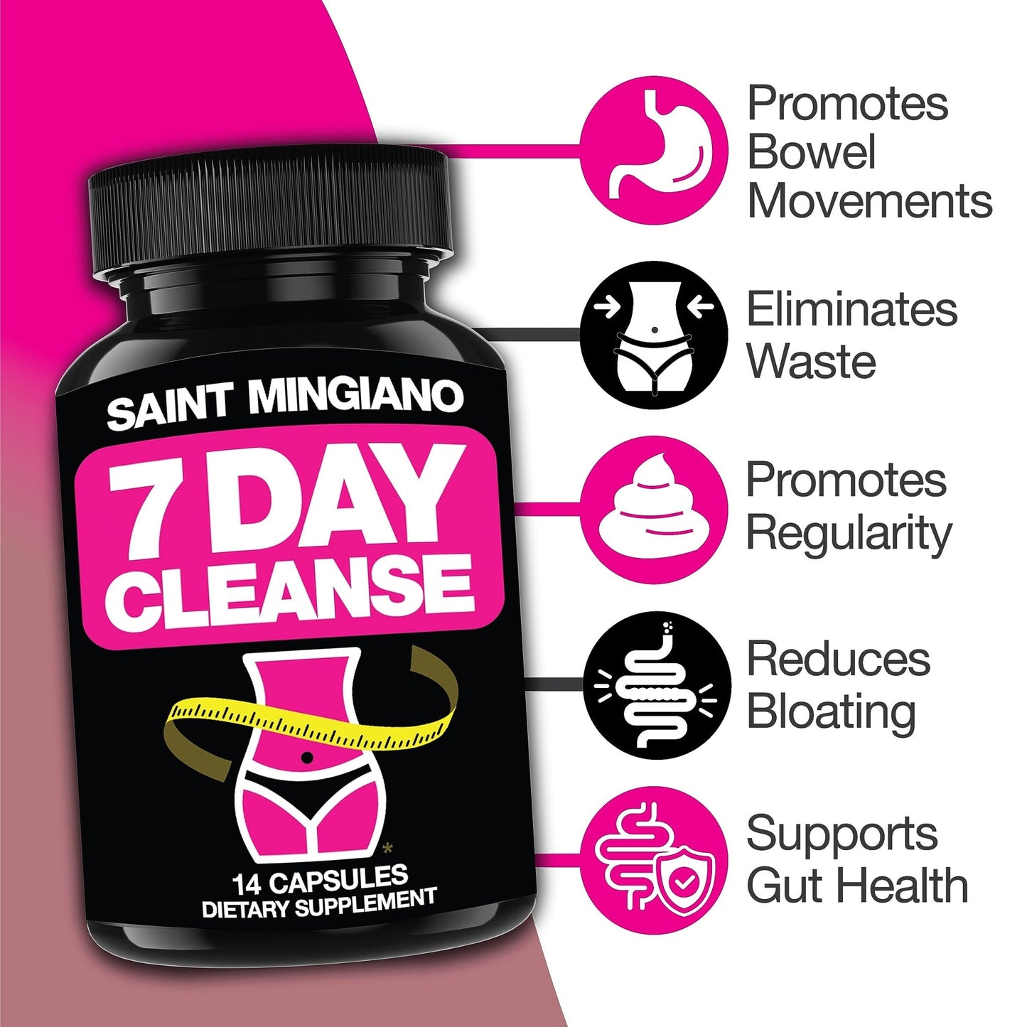 Saint Mingiano 7 Day Cleanse Program | Colon Detox with Natural Laxative for Constipation & Bloating | Extra-Strength Senna - dailyvitalstore