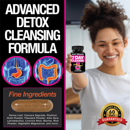 Saint Mingiano 7 Day Cleanse Program | Colon Detox with Natural Laxative for Constipation & Bloating | Extra-Strength Senna - dailyvitalstore