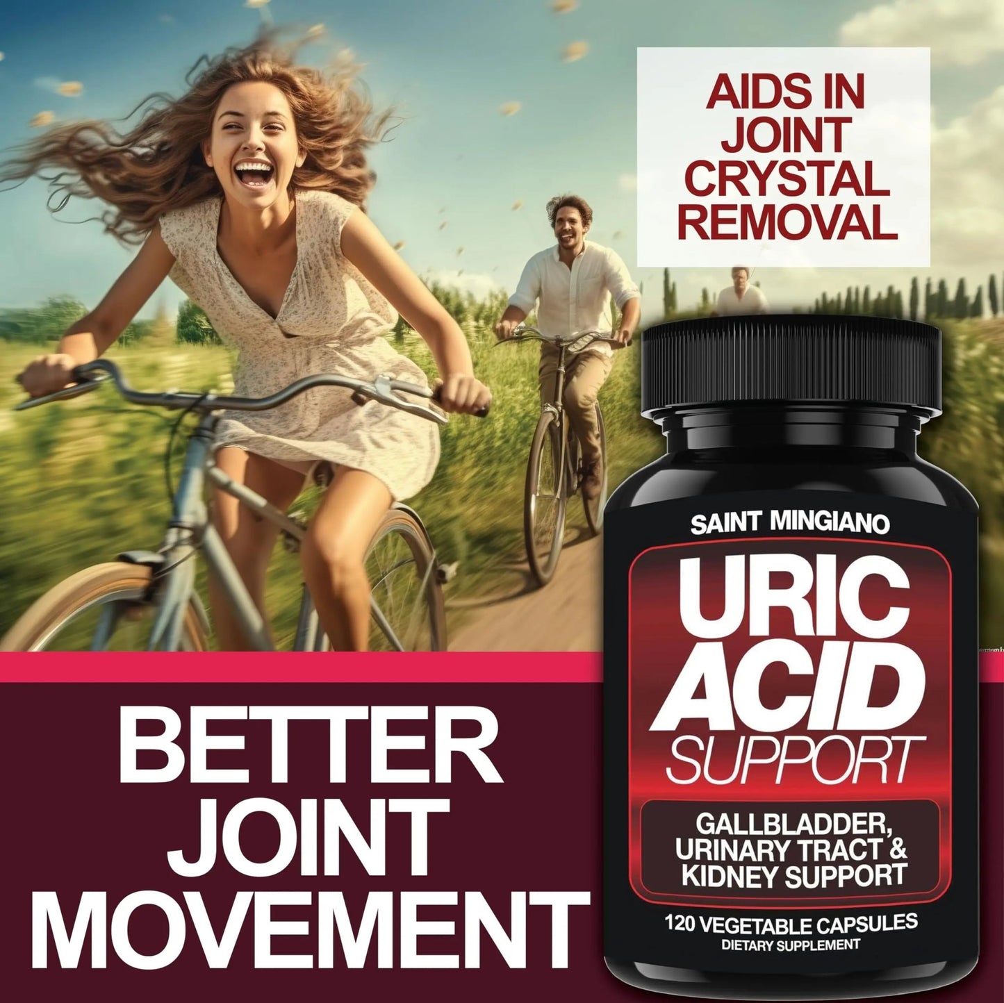 Saint Mingiano Uric Acid Flush for Gout Support -120 Capsules - Supports Kidney Cleanse Detox & Repair, Gallbladder & Urinary Tract Issues - Essential for Detox & Joint Support - Cranberry Extract - dailyvitalstore