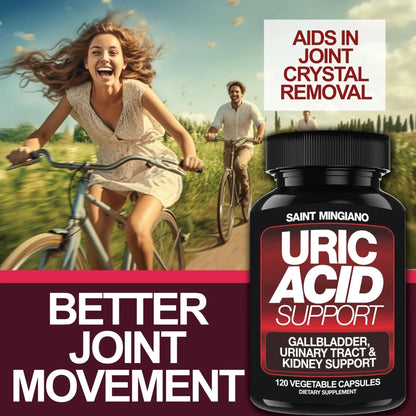 Saint Mingiano Uric Acid Flush for Gout Support -120 Capsules - Supports Kidney Cleanse Detox & Repair, Gallbladder & Urinary Tract Issues - Essential for Detox & Joint Support - Cranberry Extract - dailyvitalstore