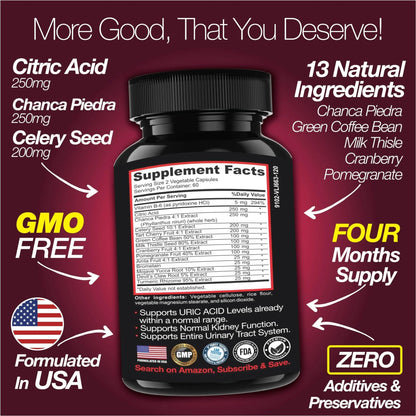 Saint Mingiano Uric Acid Flush for Gout Support -120 Capsules - Supports Kidney Cleanse Detox & Repair, Gallbladder & Urinary Tract Issues - Essential for Detox & Joint Support - Cranberry Extract - dailyvitalstore