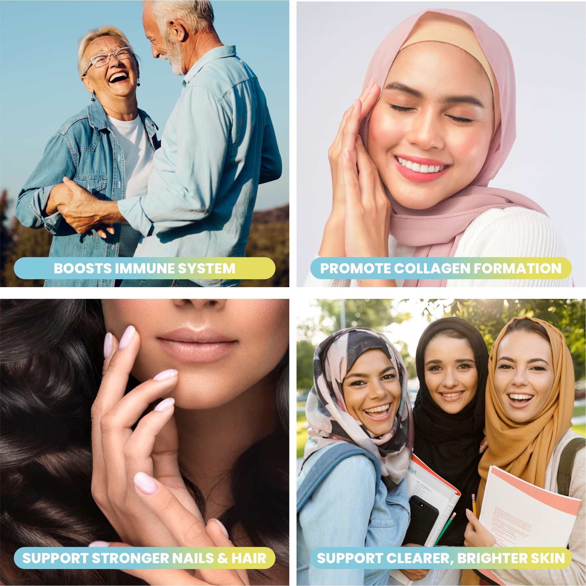 Sakoon nutrition Halal Collagen Gummies for Women and Men - Anti Aging, Hair Growth, Skin Care & Strong Nails Protein Collagen Supplements - Non-GMO, Gluten Free - Made in USA - dailyvitalstore