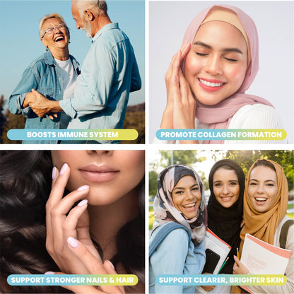 Sakoon nutrition Halal Collagen Gummies for Women and Men - Anti Aging, Hair Growth, Skin Care & Strong Nails Protein Collagen Supplements - Non-GMO, Gluten Free - Made in USA - dailyvitalstore