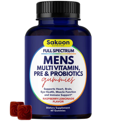 Sakoon nutrition Men's Multivitamin Gummies with Probiotics and Prebiotics, Adult Multivitamin A, C, D, E, B & More - dailyvitalstore