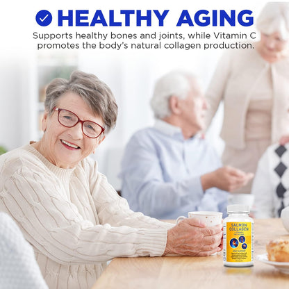 Salcoll Premium Marine Collagen Capsules, 120 Count, Fish Collagen Supplement for Joint Support, Skin, Hair & Nails - dailyvitalstore