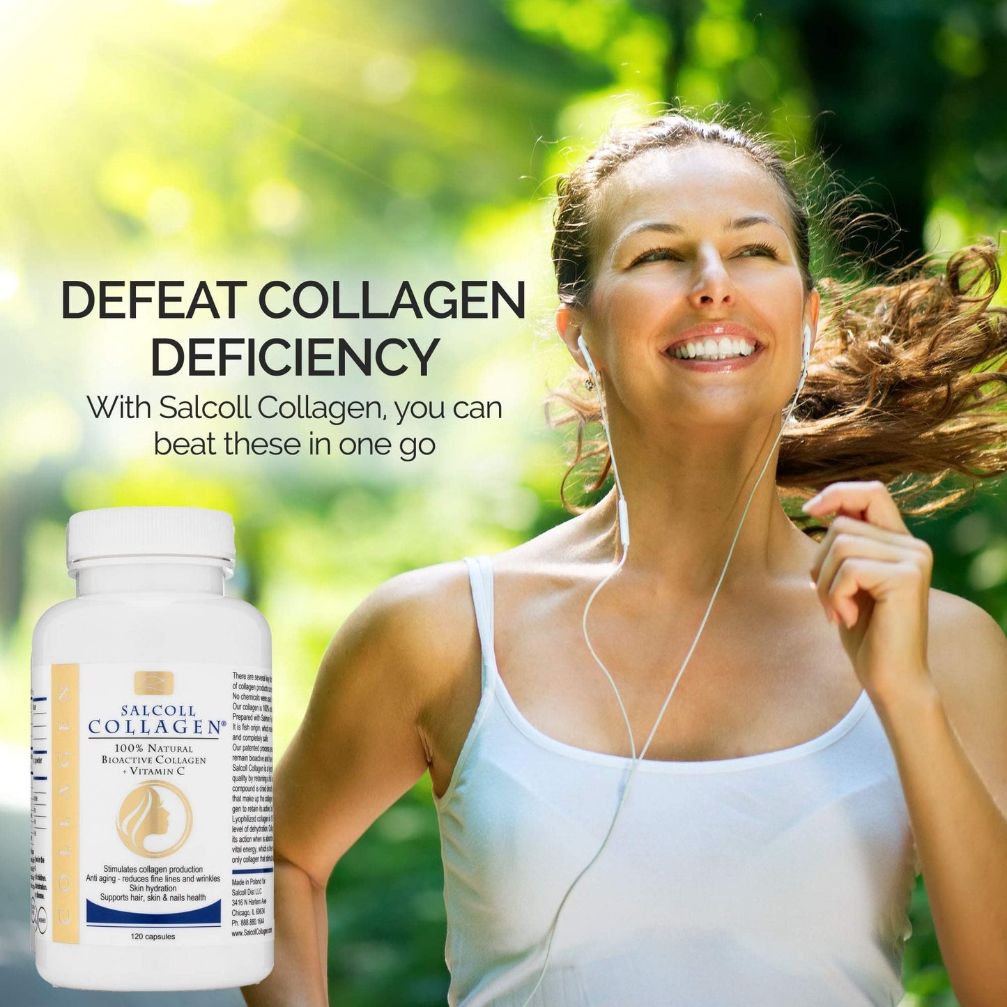 Salcoll Premium Marine Collagen Capsules, 120 Count, Fish Collagen Supplement for Joint Support, Skin, Hair & Nails - dailyvitalstore