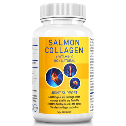 Salcoll Premium Marine Collagen Capsules, 120 Count, Fish Collagen Supplement for Joint Support, Skin, Hair & Nails - dailyvitalstore
