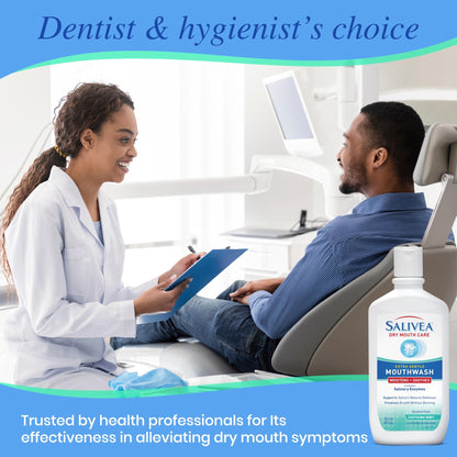 SALIVEA Dry Mouth Mouthwash - Soothing Mint Mouthwash with Natural Salivary Enzymes - Breath Freshener & Dry Mouth Care - dailyvitalstore