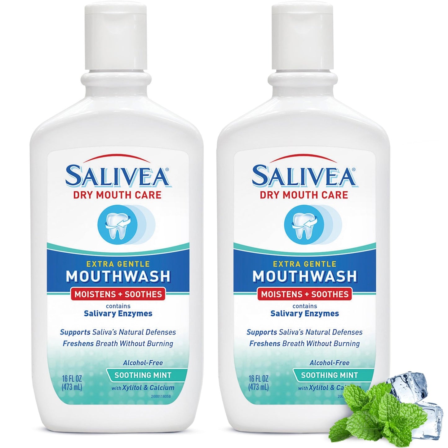 SALIVEA Dry Mouth Mouthwash - Soothing Mint Mouthwash with Natural Salivary Enzymes - Breath Freshener & Dry Mouth Care - dailyvitalstore