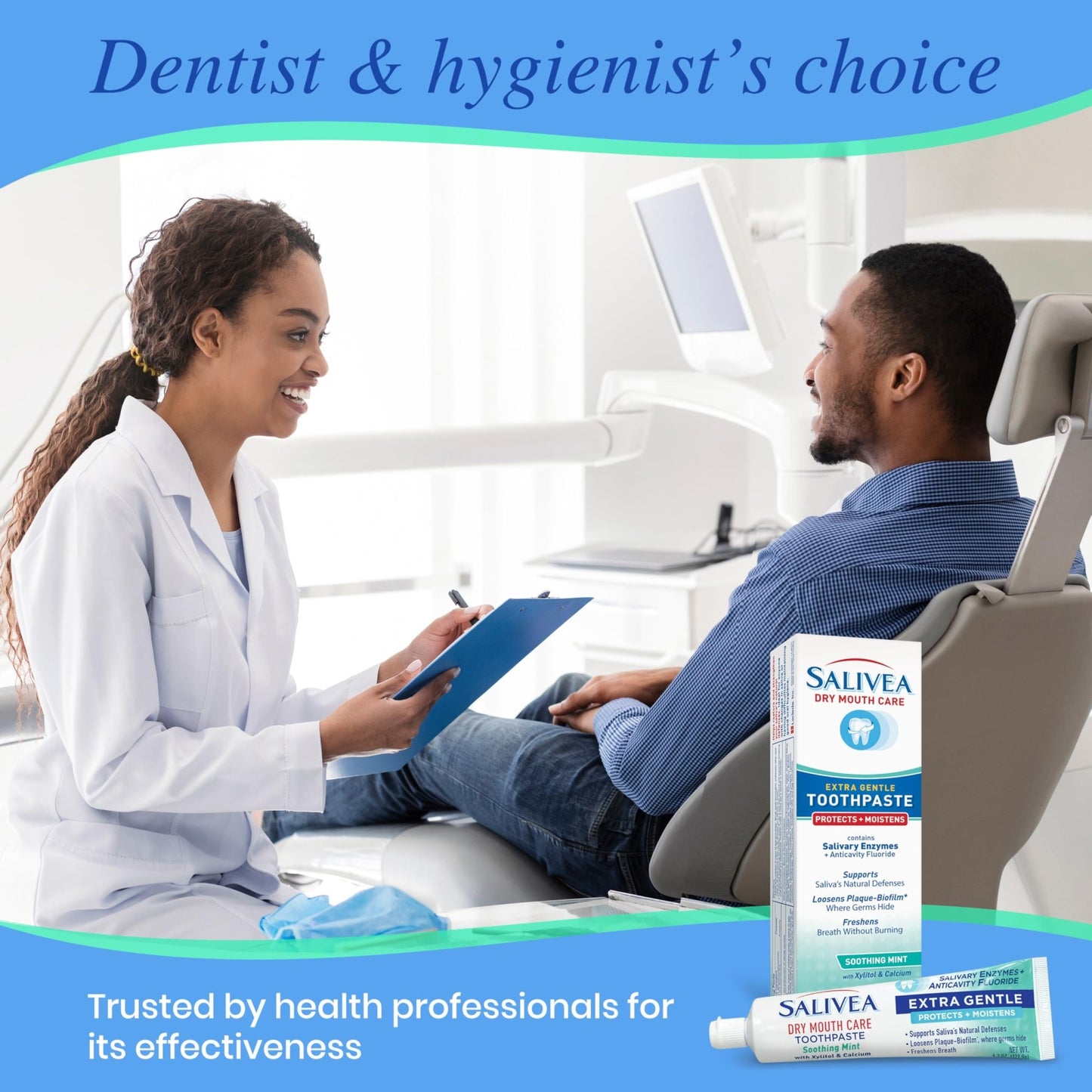 SALIVEA Dry Mouth Toothpaste (2 Pack) — 4.3 oz Each, Anticavity Fluoride, Natural Salivary Enzymes, Xylitol & Calcium, SLS-Free, - dailyvitalstore