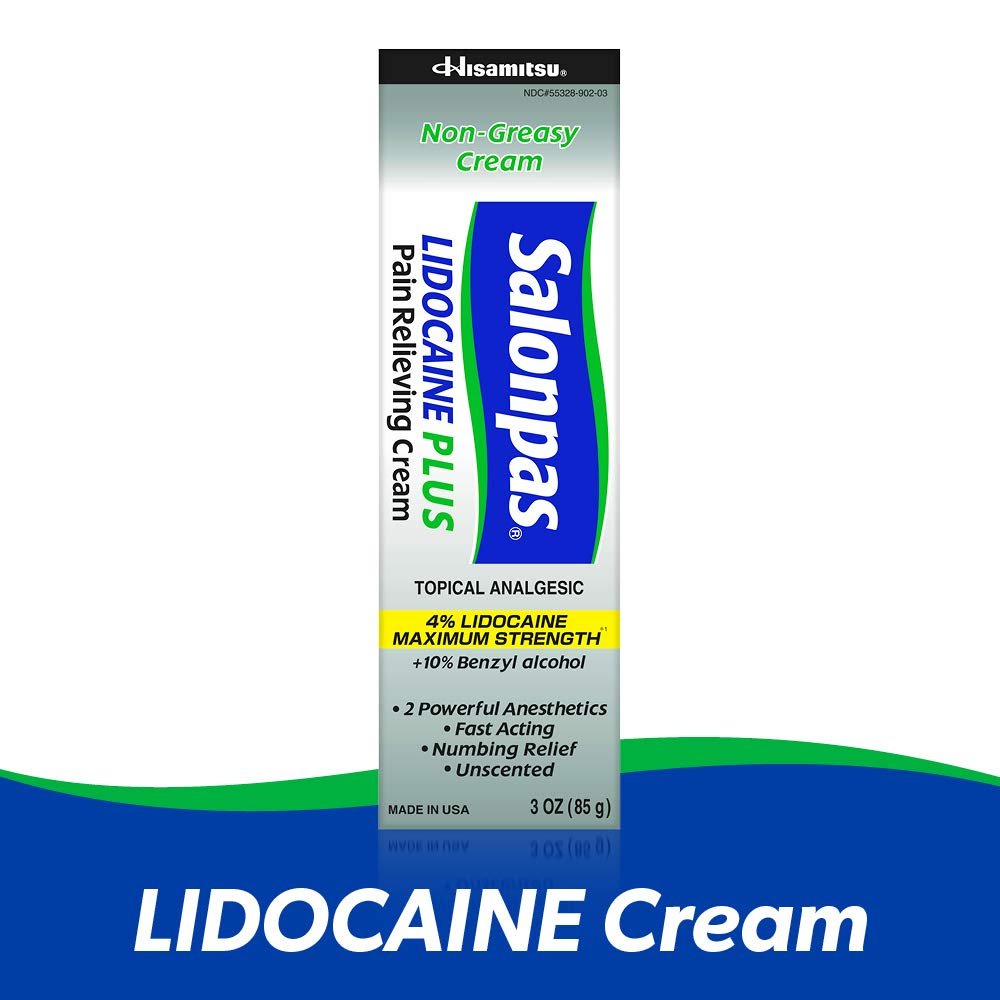 Salonpas Lidocaine Plus Pain Relieving Cream, 3 Ounce Tube - dailyvitalstore