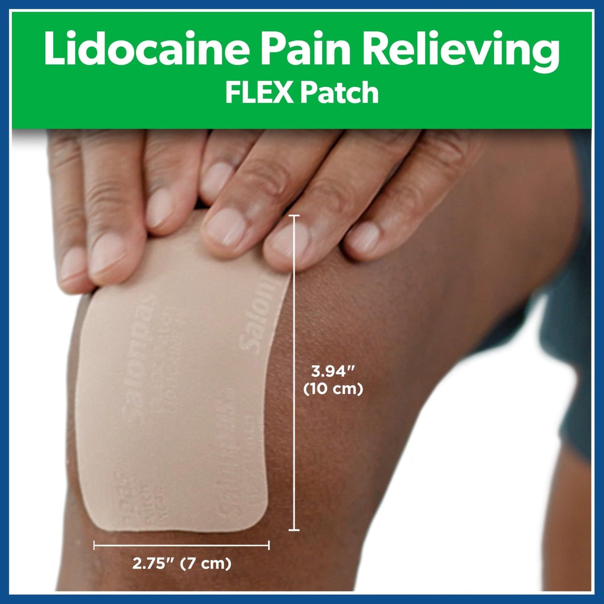 Salonpas Maximum OTC Strength Lidocaine 4% Pain Relieving Flex Patch, Apply for Up to 8 Hours, Unscented, Thin, Flexible, Lightweight, Patch Stays in Place, 7 Patches - dailyvitalstore
