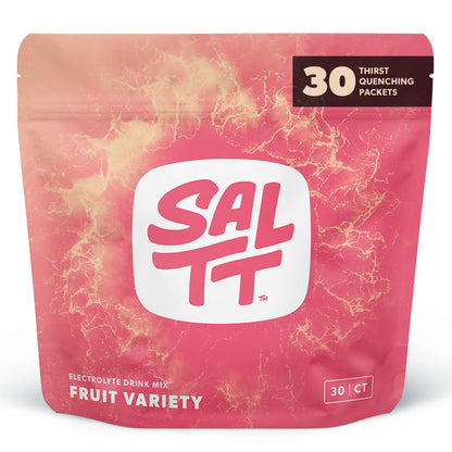 SALTT Electrolytes Powder Packets, Fruit Variety Pack (30 Packets) - Magnesium, Potassium, Sodium, Trace Minerals - Vegan, Sugar Free, Gluten Free - Travel Essentials - Made in USA - dailyvitalstore