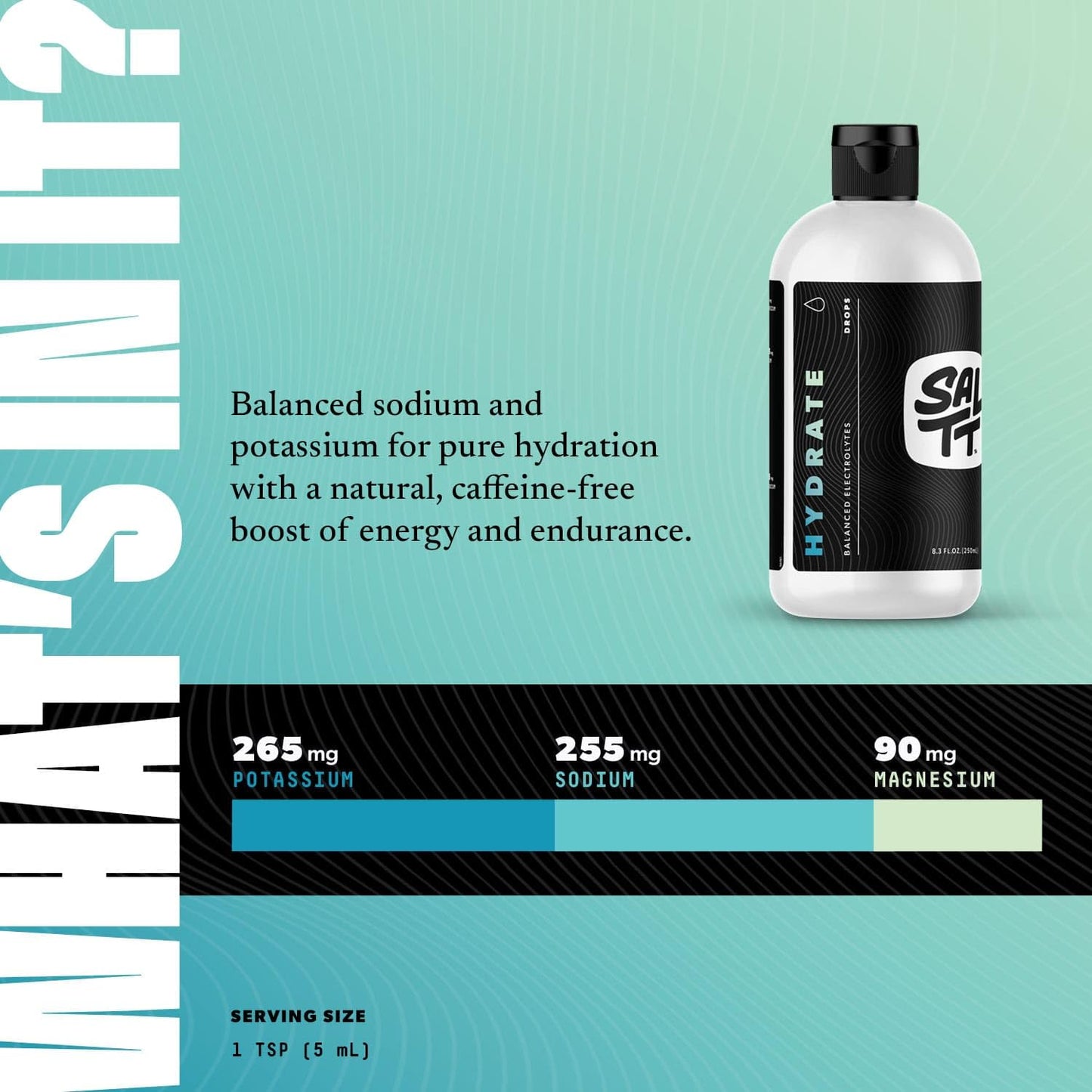 SALTT - Hydrate (8.3 oz) - Electrolytes Drops - Energy Boost - Sodium, Potassium, Magnesium, Zinc, Copper - Unflavored - Ultra Low Carb - Zero Sugar, Vegan, Gluten Free, Non GMO - By Keto Chow - dailyvitalstore