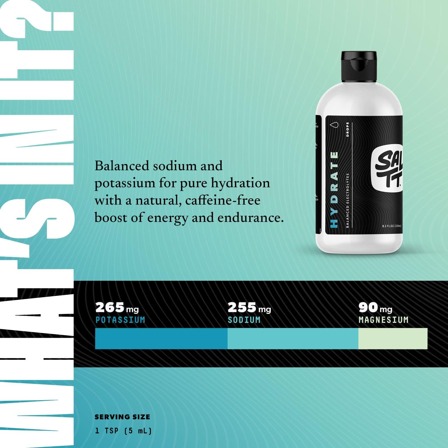 SALTT - Hydrate (8.3 oz) - Electrolytes Drops - Energy Boost - Sodium, Potassium, Magnesium, Zinc, Copper - Unflavored - Ultra Low Carb - Zero Sugar, Vegan, Gluten Free, Non GMO - By Keto Chow - dailyvitalstore