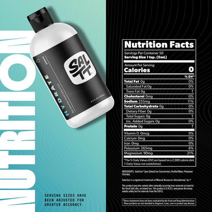 SALTT - Hydrate (8.3 oz) - Electrolytes Drops - Energy Boost - Sodium, Potassium, Magnesium, Zinc, Copper - Unflavored - Ultra Low Carb - Zero Sugar, Vegan, Gluten Free, Non GMO - By Keto Chow - dailyvitalstore