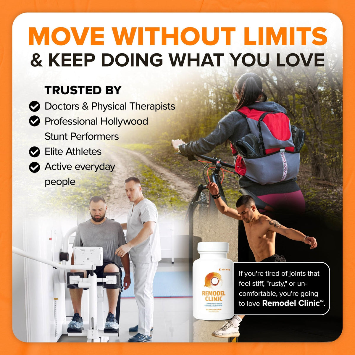 SaltWrap Remodel Clinic - Joint Remodeling Supplement for Senescent Cell Removal and Scar Tissue - Improve Mobility, Reduce Connective Tissue Stiffness - Fisetin, Quercetin, Bromelain - 60 Capsules - dailyvitalstore