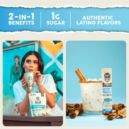 Salud 2-in-1 Hydration Packets + Immunity Electrolytes Powder, Horchata - Agua Fresca Drink Mix, Elderberry, Dairy & Soy Free, Non-GMO, Gluten Free, Vegan - dailyvitalstore