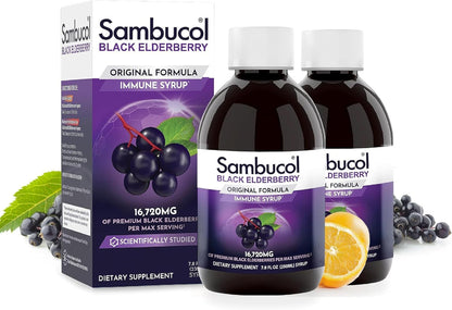 Sambucol Black Elderberry Syrup - Black Elderberry Liquid, Immune Support for Kids and Adults, High Antioxidants, Gluten Free - dailyvitalstore