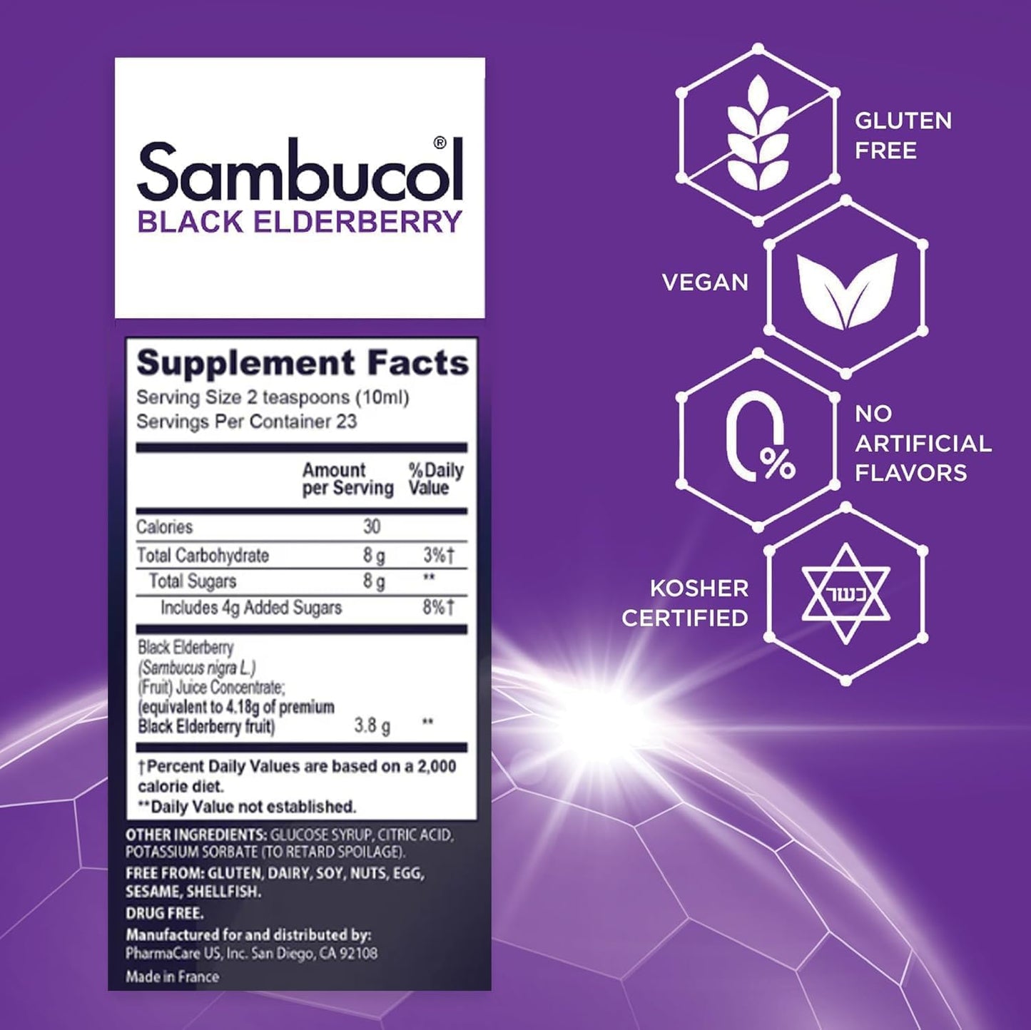 Sambucol Black Elderberry Syrup - Black Elderberry Liquid, Immune Support for Kids and Adults, High Antioxidants, Gluten Free - dailyvitalstore