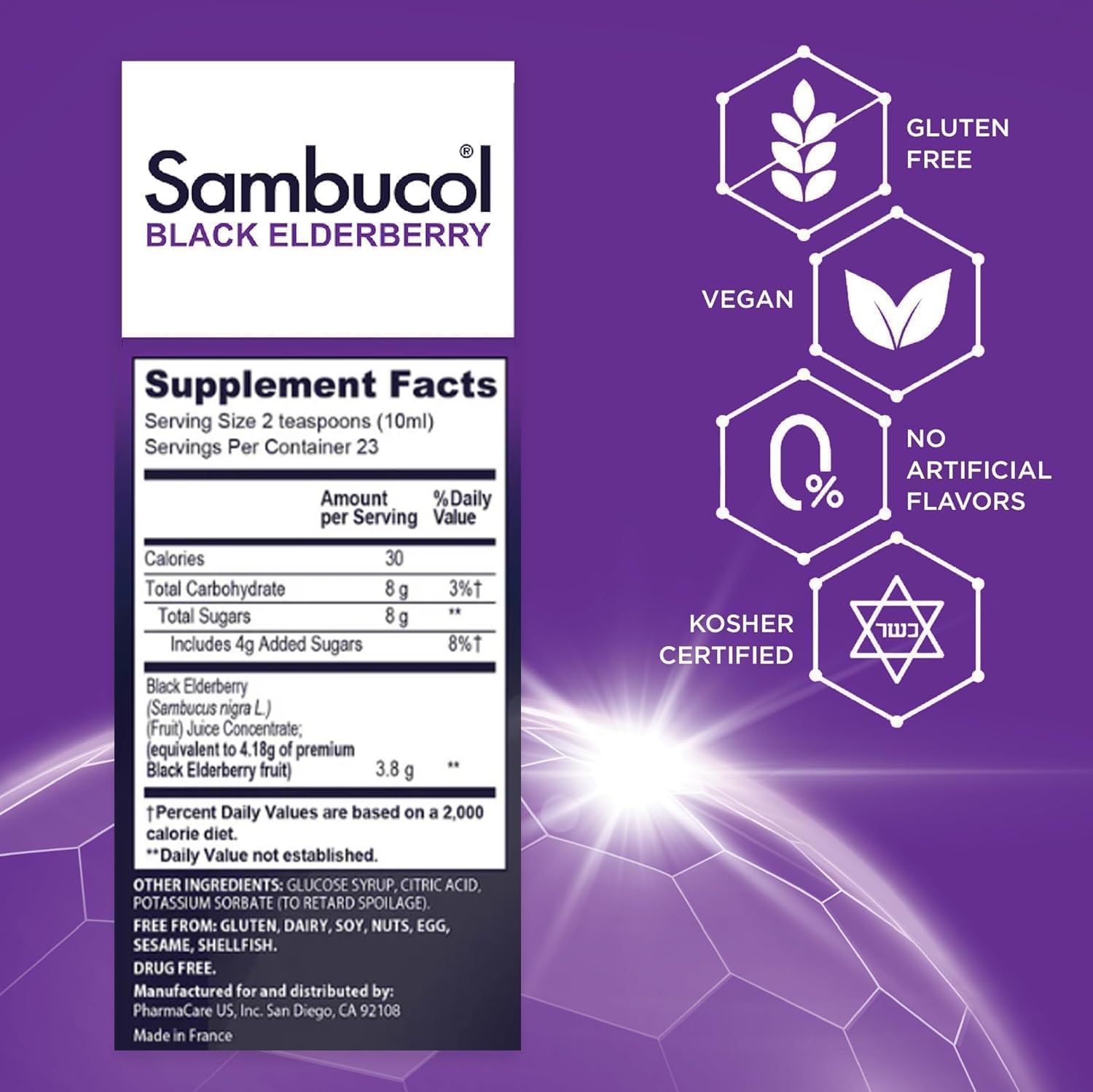 Sambucol Black Elderberry Syrup - Black Elderberry Liquid, Immune Support for Kids and Adults, High Antioxidants, Gluten Free - dailyvitalstore