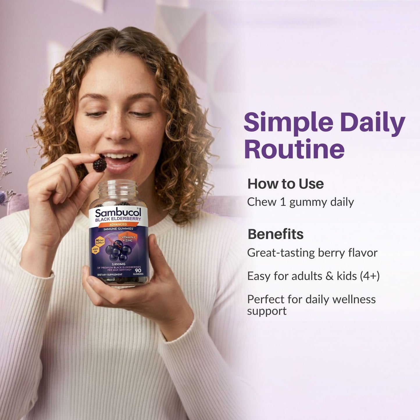 Sambucol Elderberry Gummies - Immune Support Supplement for Adults & Kids with Vitamin C & Zinc, Sambucol Elderberry - dailyvitalstore