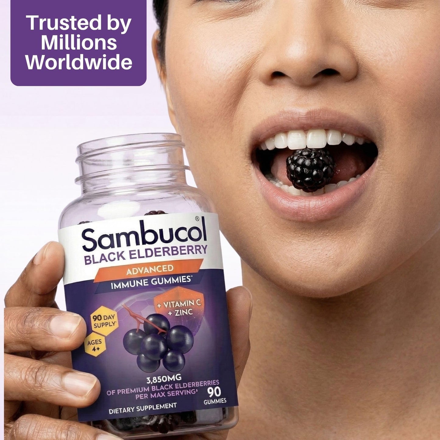 Sambucol Elderberry Gummies - Immune Support Supplement for Adults & Kids with Vitamin C & Zinc, Sambucol Elderberry - dailyvitalstore