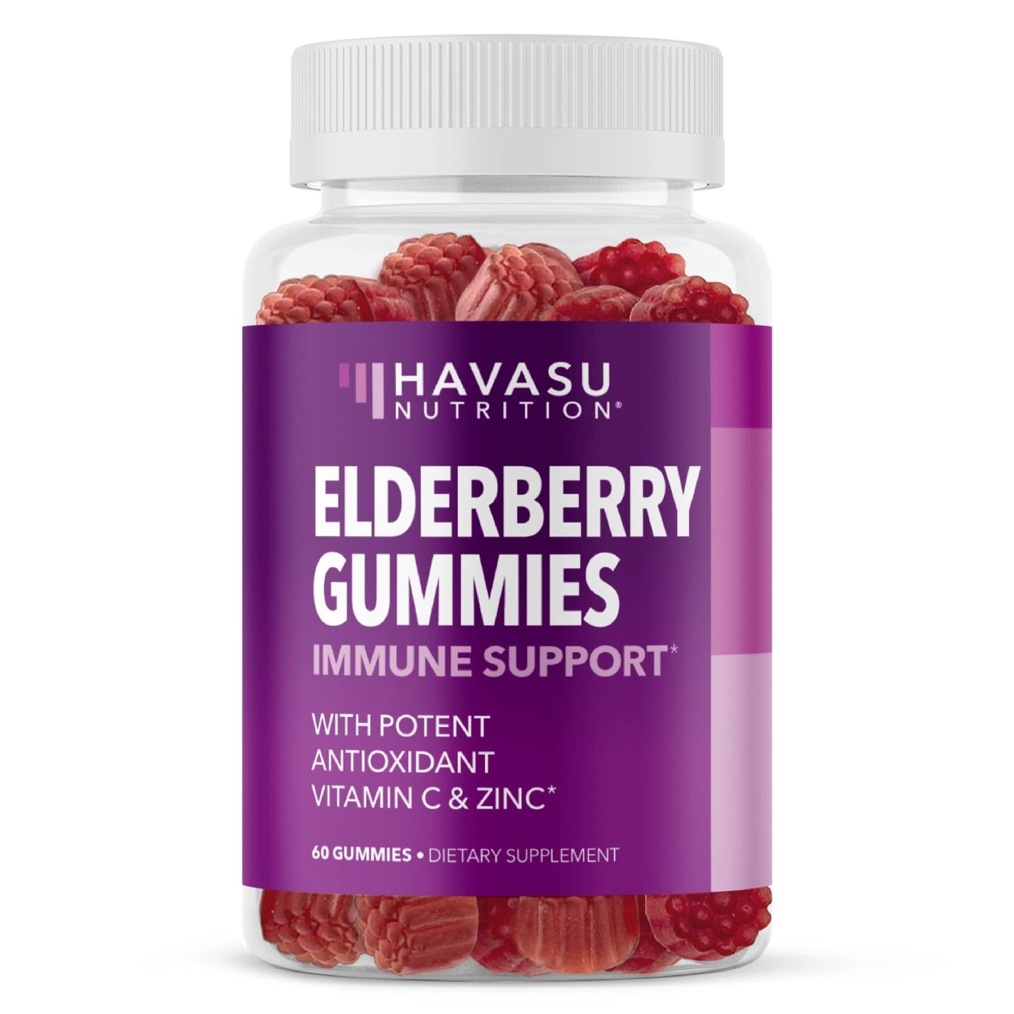 Sambucus Elderberry Gummies for Adults - Immune Support Supplement with Vitamin C and Zinc - Enhanced Formula for Daily Defense - 60 Count - dailyvitalstore