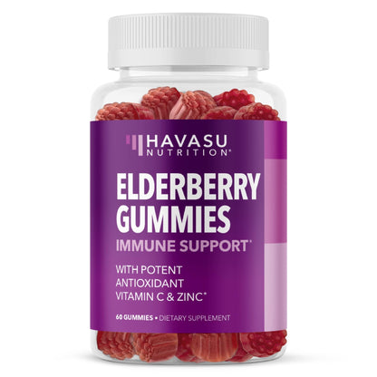 Sambucus Elderberry Gummies for Adults - Immune Support Supplement with Vitamin C and Zinc - Enhanced Formula for Daily Defense - 60 Count - dailyvitalstore