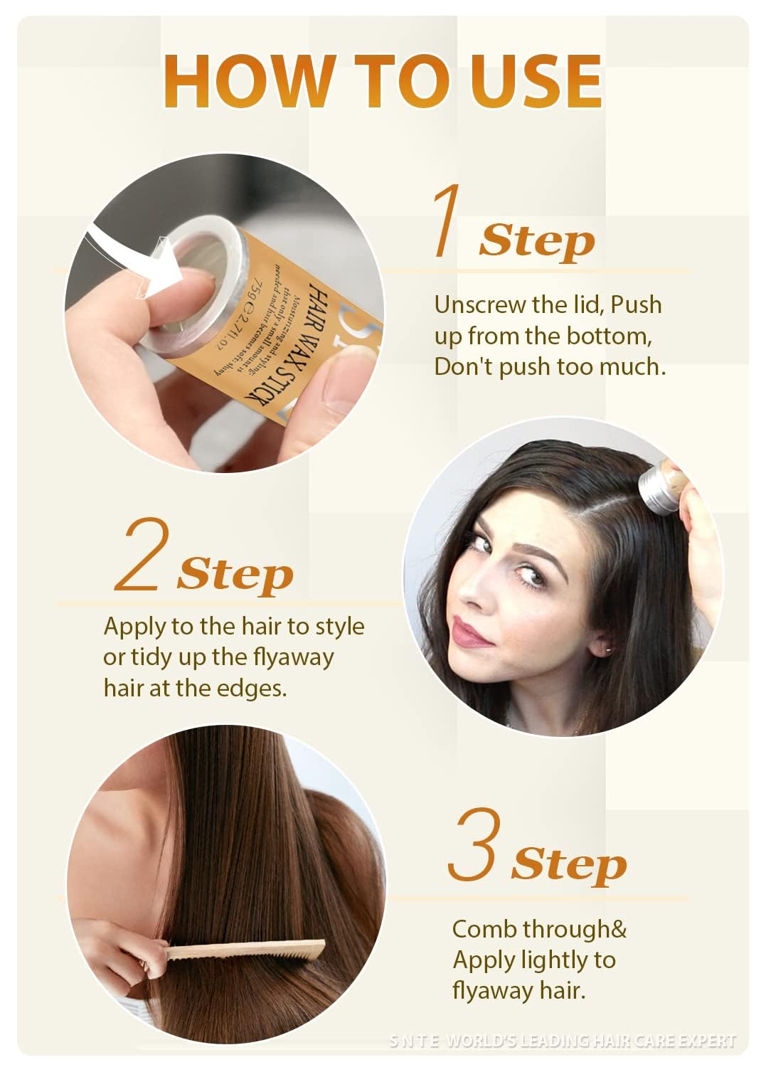 Samnyte Hair Wax Stick, Gel Tamer for Flyaways, Nourishing Slick Stick Pomade for Women & Kids, Slick Back & Styling Cream - dailyvitalstore