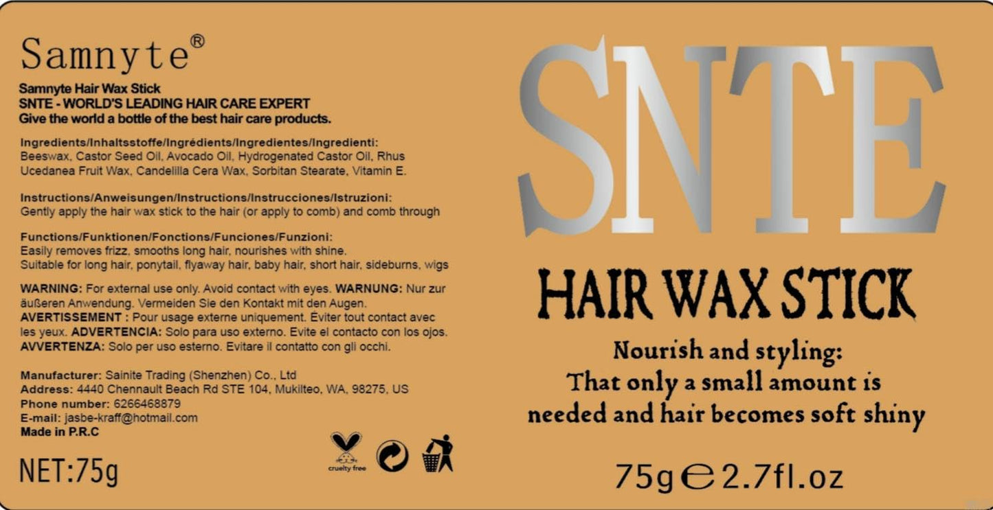 Samnyte Hair Wax Stick, Gel Tamer for Flyaways, Nourishing Slick Stick Pomade for Women & Kids, Slick Back & Styling Cream - dailyvitalstore