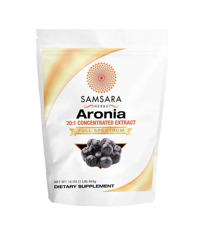 Samsara Herbs Aronia Berry 20:1 Extract Powder (16oz/454g) - Antioxidant, Flavonoids and Polyphenols Supplement - High ORAC - Native American Berry - Improved Wellbeing - dailyvitalstore