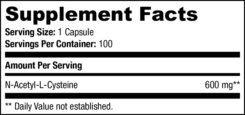 SAN N-Acetyl-L-Cysteine (NAC), Immune, Respiratory, Liver Health, NAC 600 mg, Potent antioxidant Support, Free-radicals, Easy to Absorb, 100 Capsules - dailyvitalstore