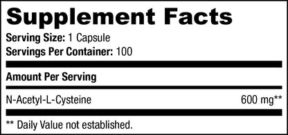 SAN N-Acetyl-L-Cysteine (NAC), Immune, Respiratory, Liver Health, NAC 600 mg, Potent antioxidant Support, Free-radicals, Easy to Absorb, 100 Capsules - dailyvitalstore