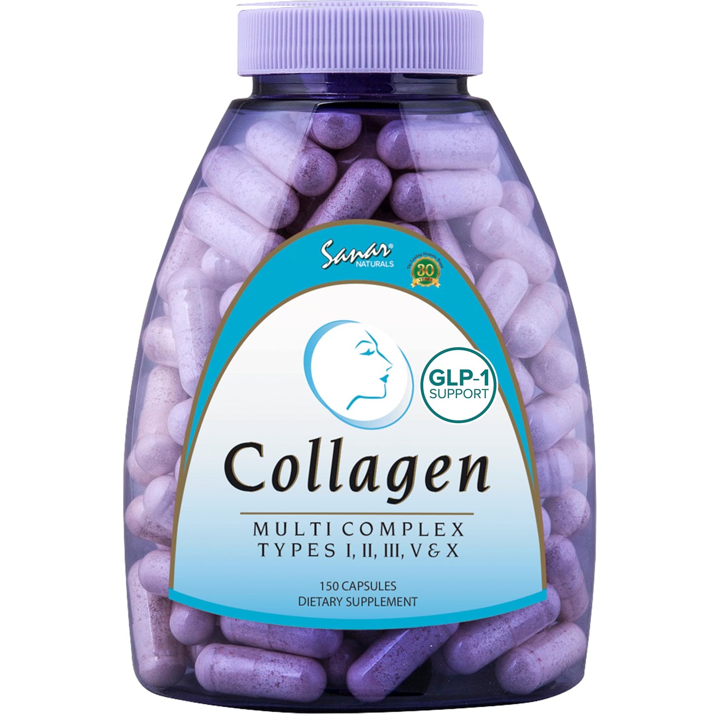 Sanar Naturals Multi Collagen Pills Type I, II, III, V, X | Extra Strength Hair, Nail, Skin, Bone & Joint Support | Hydrolyzed Collagen Supplement for Women and Men | Non-GMO, 150 Capsules - dailyvitalstore