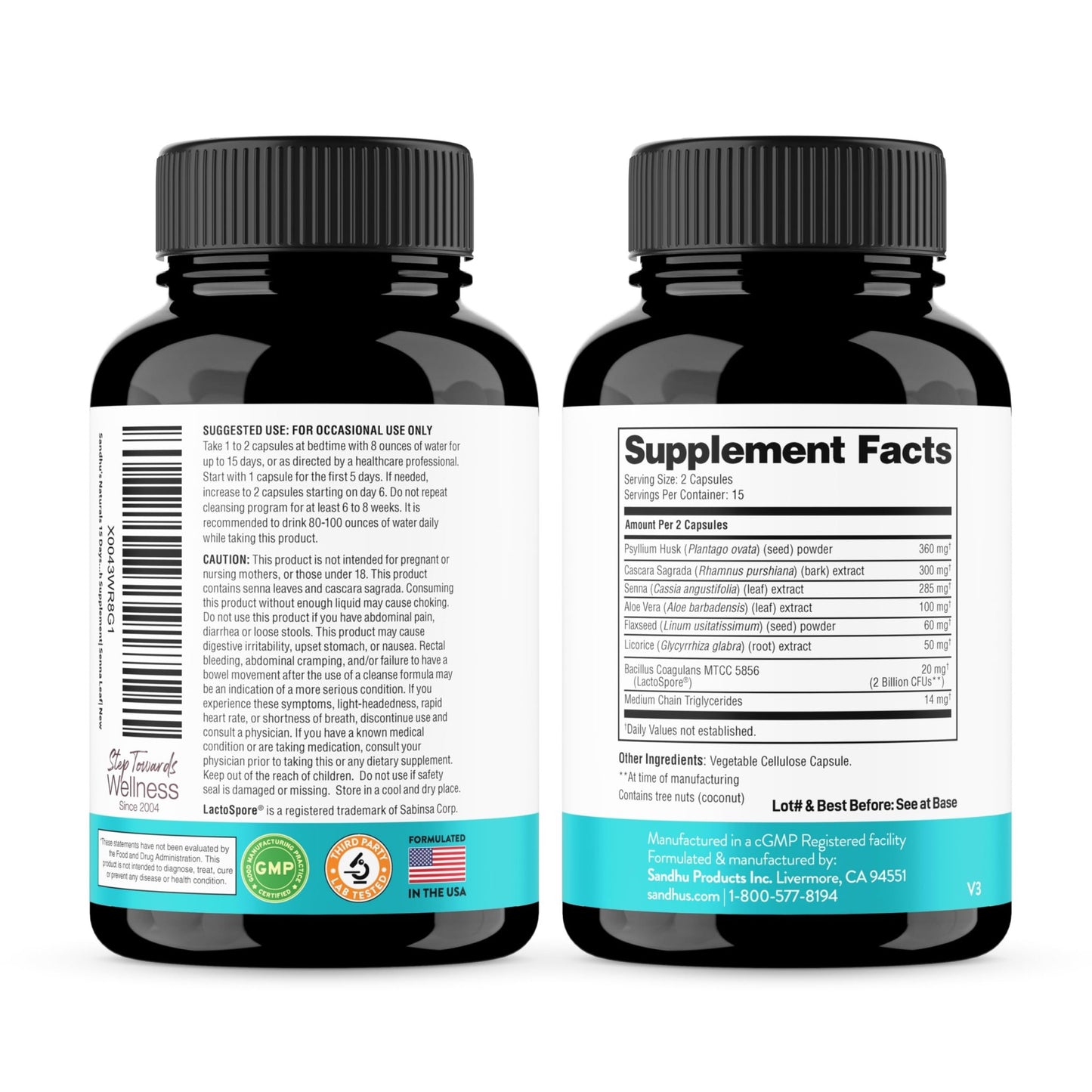 Sandhu's 15 Day Gut Cleanse Colon Detox for Women & Men| Supports Colon Cleansing & Digestive Health| Senna, Cascara Sagrada, Psyllium Husk & Probiotics - dailyvitalstore