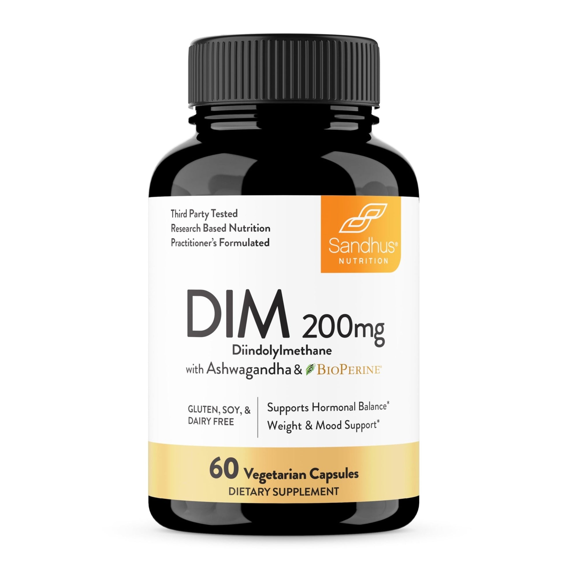 Sandhu's DIM Supplement 200 mg -60 Capsules - Diindolymethane with Ashwagandha & Bioperine Hormone Balance for Women & Men, Hormonal Acne Supplements - dailyvitalstore